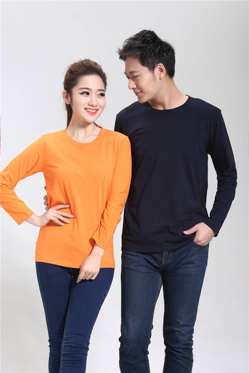 純棉21支長袖圓領(lǐng)廣告衫定制