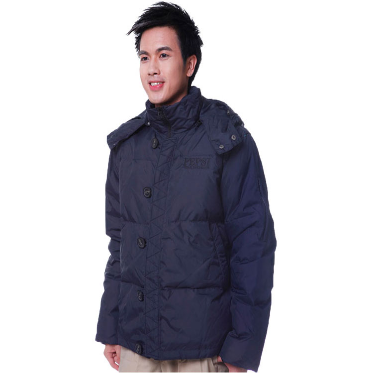 百事可樂定做款90絨羽絨服定制生產(chǎn)廠家